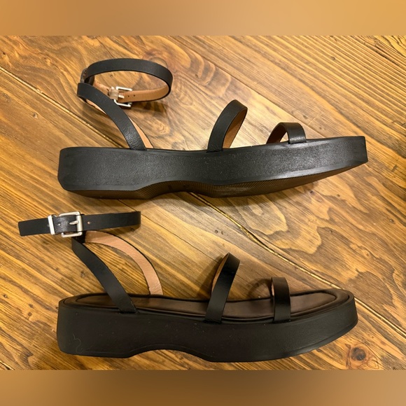 Madewell Double Strap Platform Black Sandals - Picture 3 of 4
